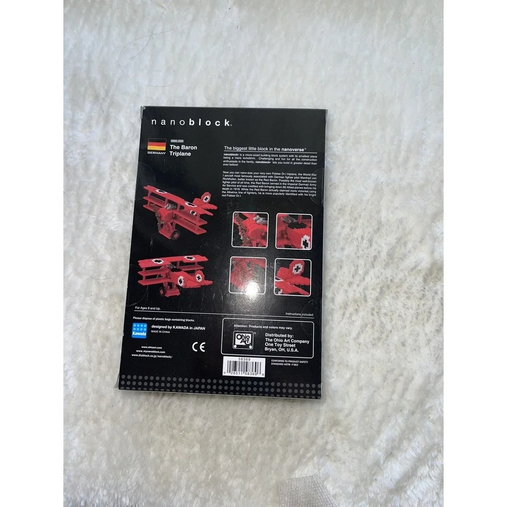 Nanoblock THE BARON TRIPLANE 590PCS NBA-009‎ MICRO SIZED  BUILDING BLOCK SEALED